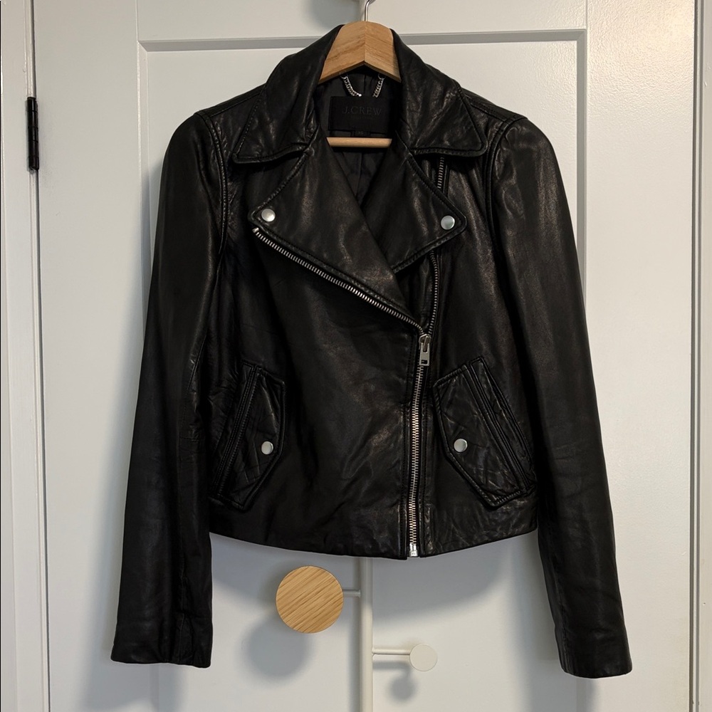 J Crew Black Leather Women's Jacket
